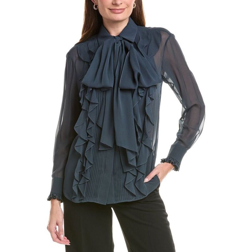 Lafayette 148 New York Womens Silk Blouse